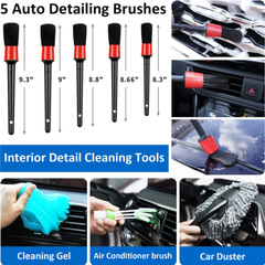 Cross-border car vacuum cleaner 33-piece set car wash beauty cleaning brush set wheel and tire cleaning brush car washing