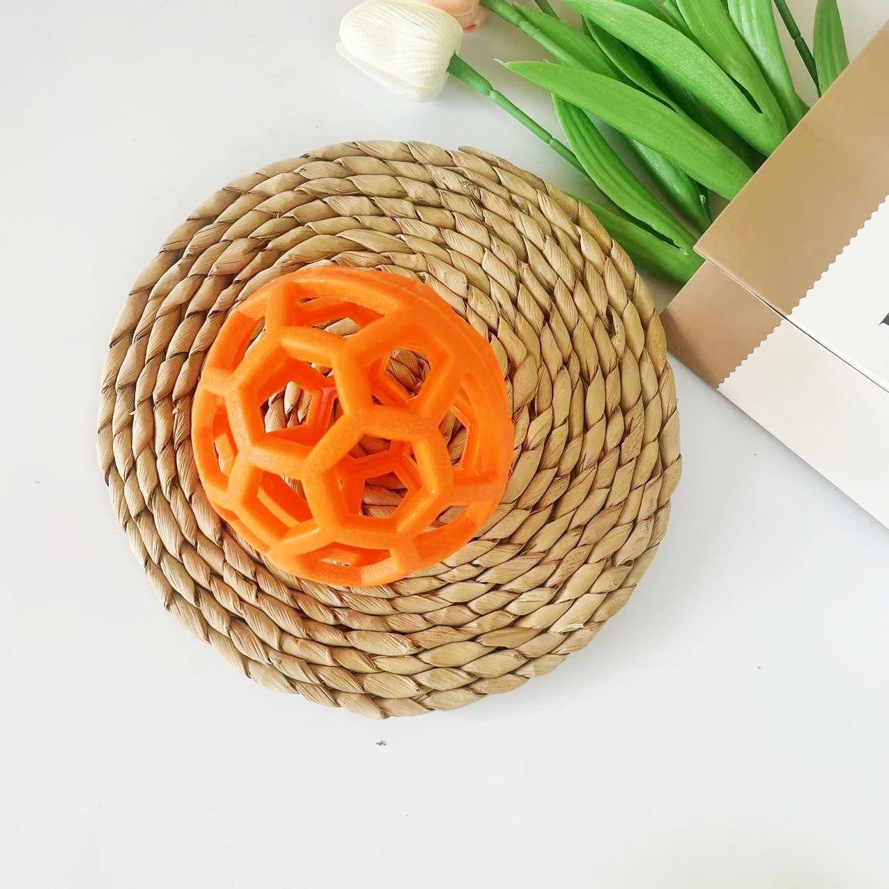 국경 간 인기 테디 코기 비숑 프리즈 개 장난감 중공 공 TPR 탄성 울리는 벨 공 애완 동물 장난감 공