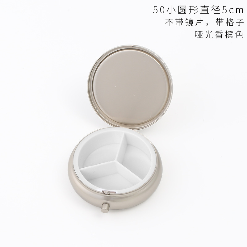 丸い三格の金属の薬の箱の小さい鏡の多格のハート型の四角形は携帯して簡単な錠剤の箱の創意のキャンディーを持ちます。|undefined