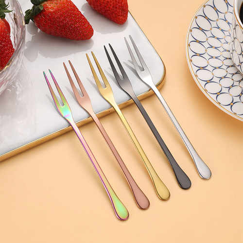 304 stainless steel fruit fork creative ice cream dessert small spoon seasoning coffee honey stirring spoon mooncake fork