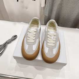 厚底小白鞋潮蓬蓬面包男女鞋德训鞋鞋板鞋2023新款大头休闲硫化鞋