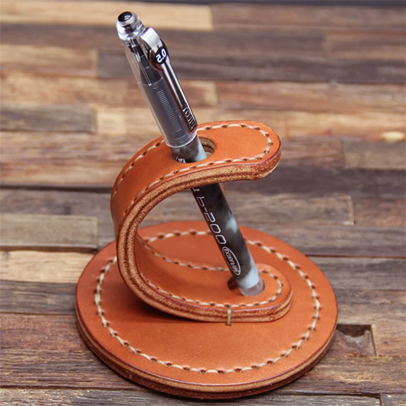 Прочный ручной работы кожаный держатель для ручек кожаный ручка чашка кожаный минималистский ящик для ручек для стола для хранения домашнего офиса