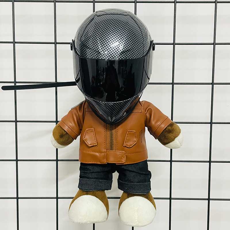 Coche eléctrico colgante oso muñeca casco cuero juguete coche tronco montar decoración 4S reparación tienda locomotora muñeca