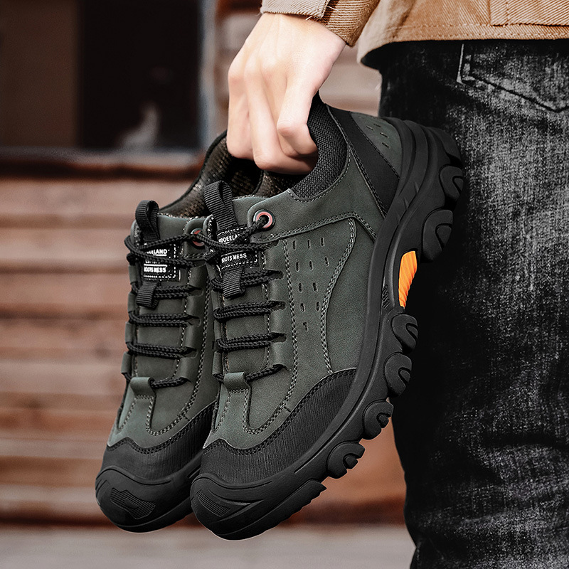 Estación independiente transfronteriza zapatos de herramientas para exteriores de cuero caliente para hombres Baotou zapatos de senderismo bajos antideslizantes zapatos casuales