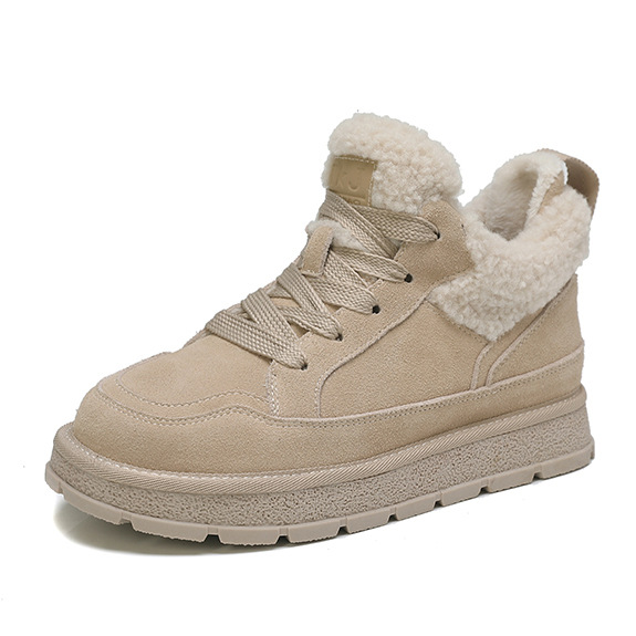 Snow boots women's new winter thick velvet and thick fashion warm short boots thick sole increase cotton shoes_voghion.com