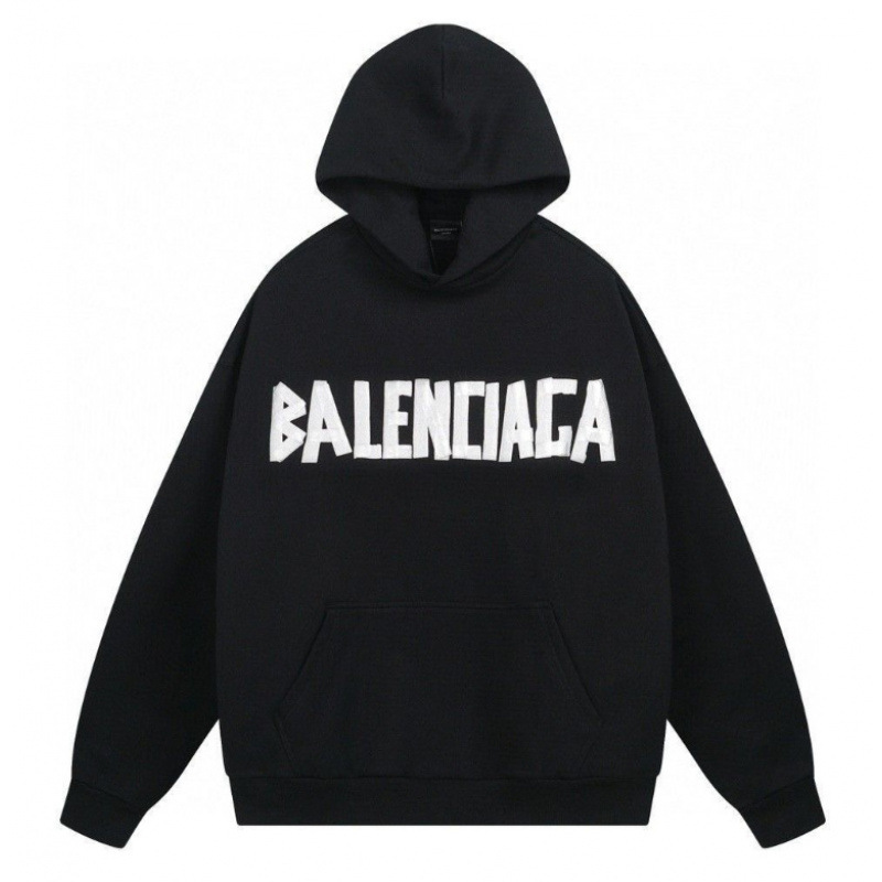 Balenciaga Tape Print Hoodie Jacket Black