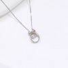 Agile fashionable necklace with bow, chain for key bag , sophisticated accessory, 925 sample silver