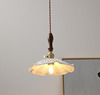 创意黄铜吊灯餐厅客厅书房卧室床头灯个性简约荷叶陶瓷吊灯|ru