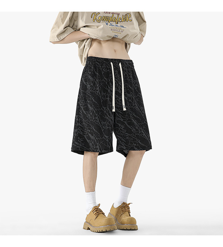 Men's Plus Size Casual Shorts Hong Kong Style Summer Thin Loose Straight Breathable Five Point Shorts Versatile Men's Clothing_viptrois.com
