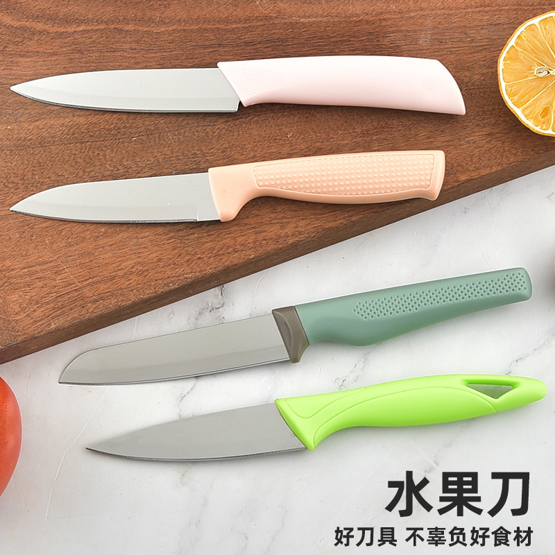 acero inoxidable melón y fruta picador portátil mini cuchillo cuchillo plegable conveniente con cubierta de cuchillo en stock