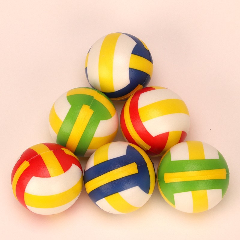 Cross-Border Exclusive 6.3 Sports Colorful Volleyball Pu Pressure Ball, Pinchable Sponge Foam Ball Toy Factory