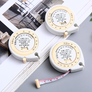 Water Drop Automatic Retractable Health Tape Measure Portable Waist Circumference Three-Dimensional Measurement Tape Bmi Mini 1.5m Double-Sided Soft Tape
