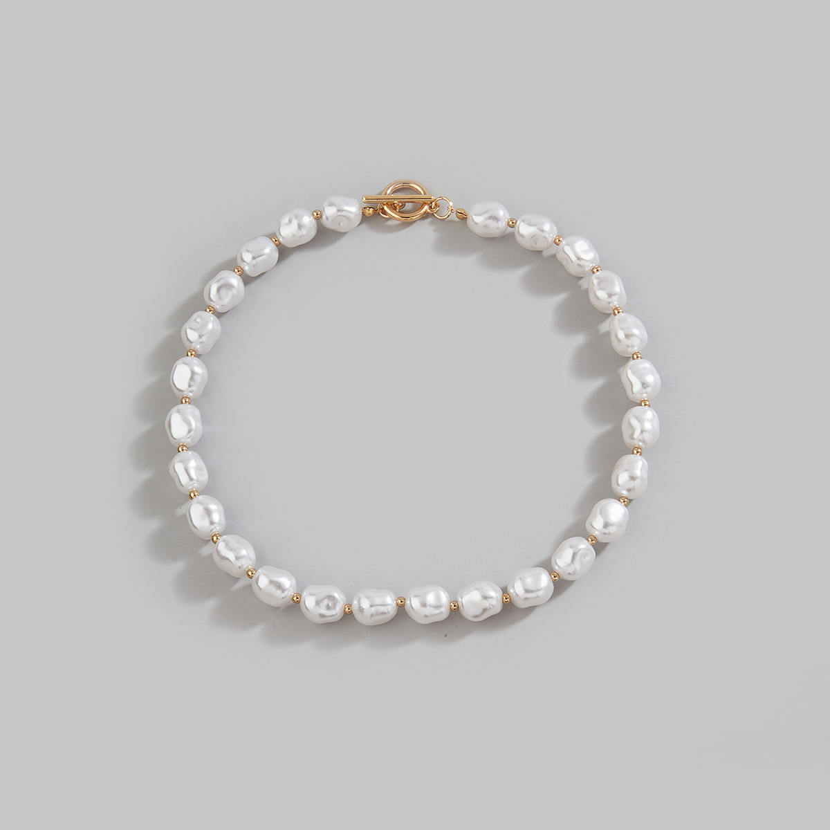 Vintage Irregular Baroque Pearl Necklace Fashion Versatile Unique Design Sense European And American Simple Collarbone_voghion.com