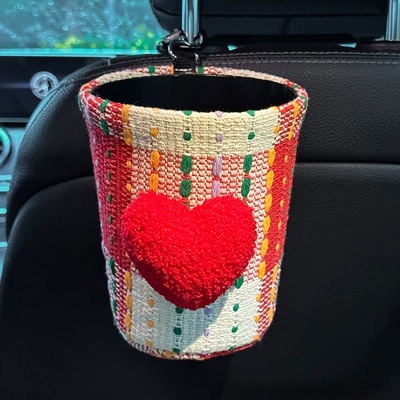 New Model, High-End Car Car tissue box/set - red-heart-trash-can