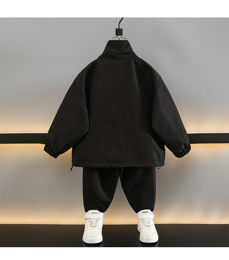 Boys diagonal zipper strip set, spring autumn clothing, children's handsome and trendy fashion, popular online_voghion.com