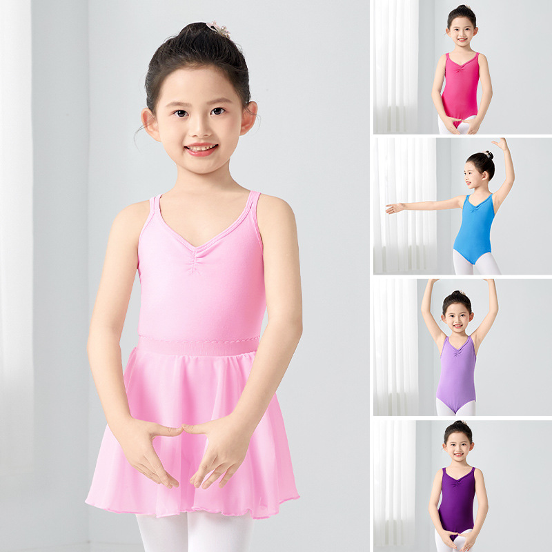 En stock ropa de baile para niños niñas mono de cabestrillo ropa física Examen de Grado ropa de gimnasia ropa de práctica de ballet