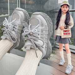 女童运动鞋2025新款春秋季软底小女孩学生休闲鞋儿童老爹鞋6-12岁