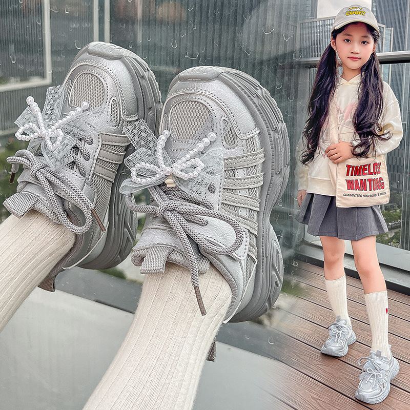 女童运动鞋2025新款春秋季软底小女孩学生休闲鞋儿童老爹鞋6-12岁|undefined