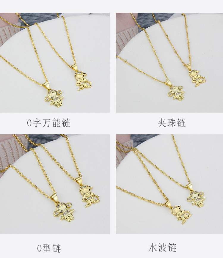European and American cross-border golden boys and girls copper plating necklace
