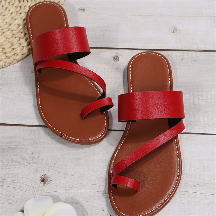 2023 Spring Summer New Large Size Shoes Cover Toe Fashion Flat Heel Women's Sandals And Slippers_voghion.com