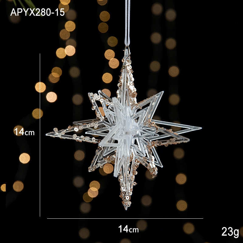 クリスタル質感Swanlaceアクリルキラキラ透明雪クリスマスツリーペンダント鈴装飾品|undefined