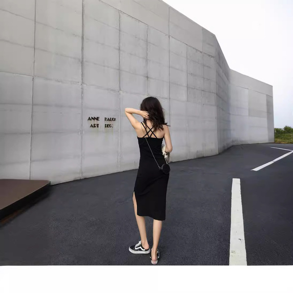 Long summer fitted base dress