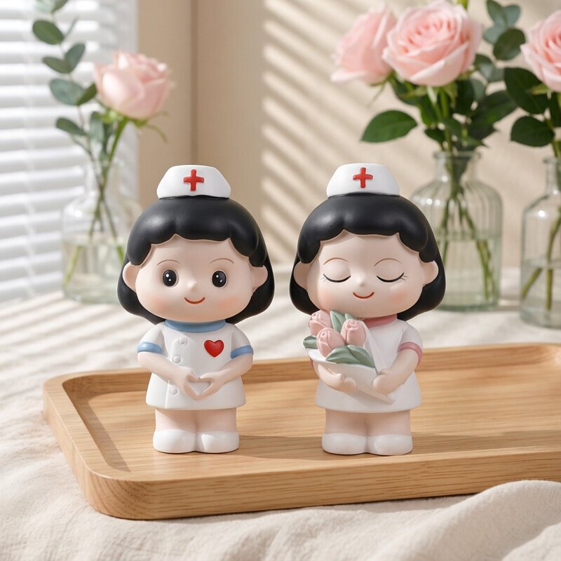 Nurse Figurine Medical School Graduation Gift Hospital Clinic Desktop Decoration Holiday Commemorative Small Ornament Resin