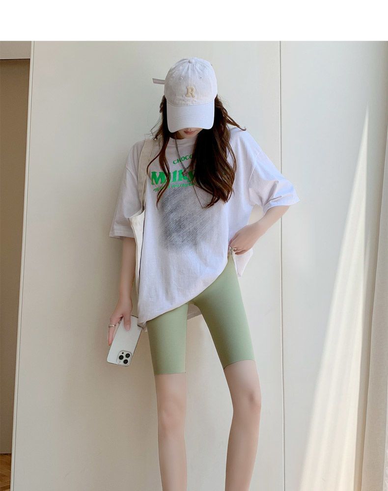 Vêtements d'été fins de yoga pour femmes, vêtements d'extérieur, anti-exposition, cyclisme, shorts colorés, taille haute, leggings de contrôle du ventre_voghion.com