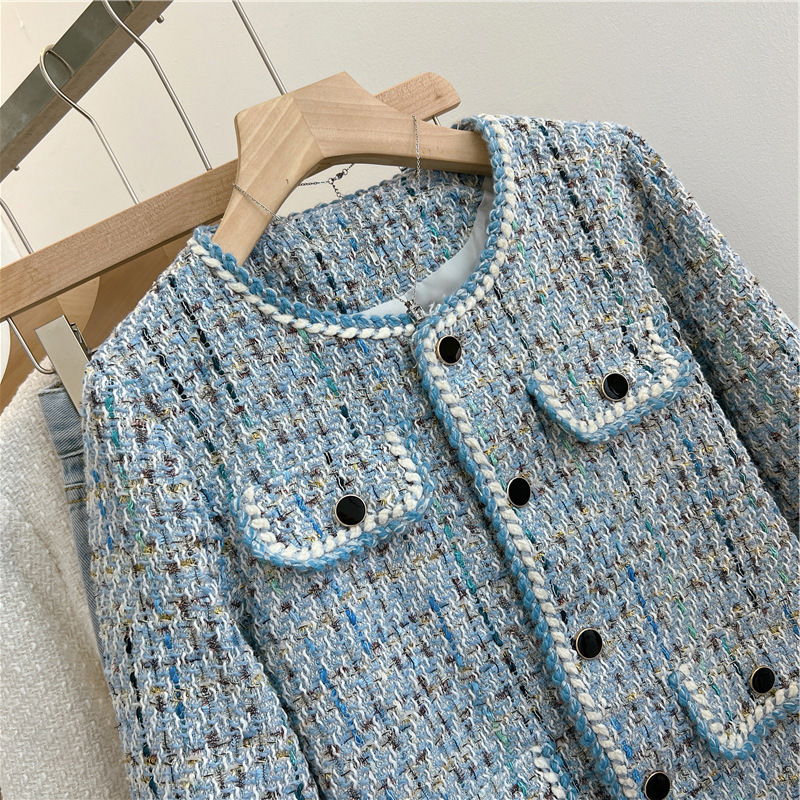 Giacca da donna per donna primavera e autunno nuovo temperamento francese di alta qualità tweed corto autunno top_voghion.com