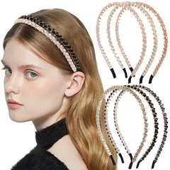 歐美跨境水晶發箍韓版時尚頭飾復古網紅氣質甜美不傷發頭箍髮飾女