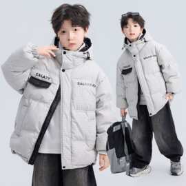 男童冬季白鸭绒羽绒服2025新款儿童加厚外套中大童装冬款保暖上衣