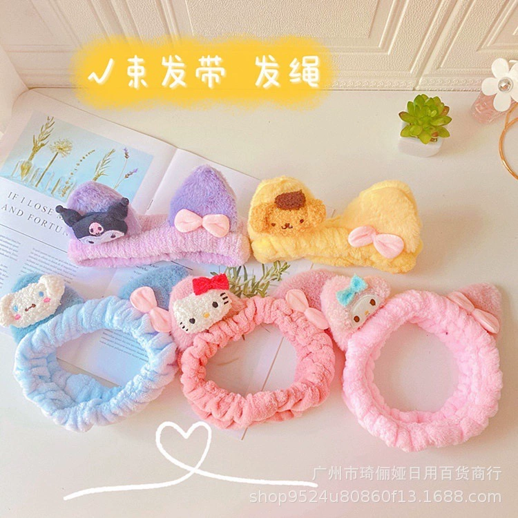 Мультяшная повязка для волос Девушка для мытья лица Маска для мытья Макияж Повязка для волос Простая Милая женская лента Повязка для волос Повязка на голову