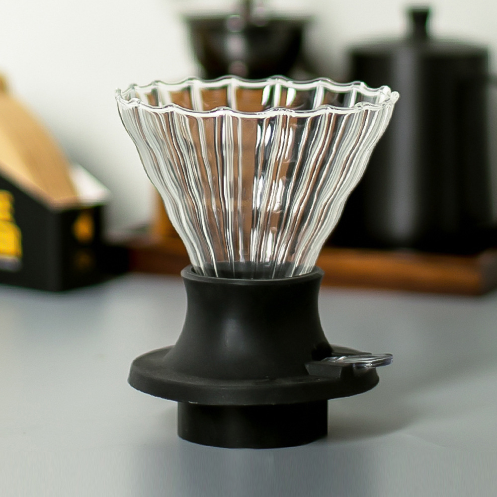 Taza inteligente de vidrio para café hecho a mano V02 taza de filtro tipo goteo de extracción doméstica preparación conjunto de filtros integrados