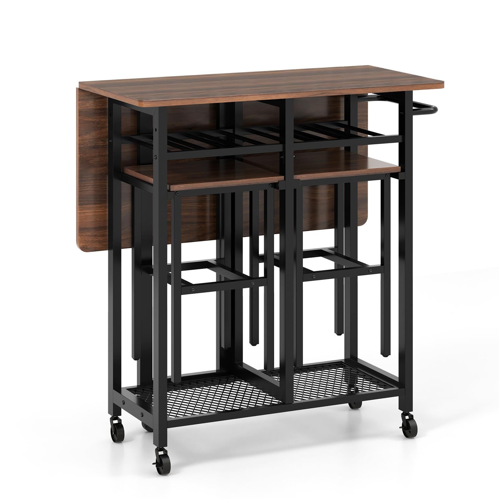 Factory Direct Sales Modern Simple Small Apartment Foldable Dining Table Set Space-Saving Kitchen Dining Table Set