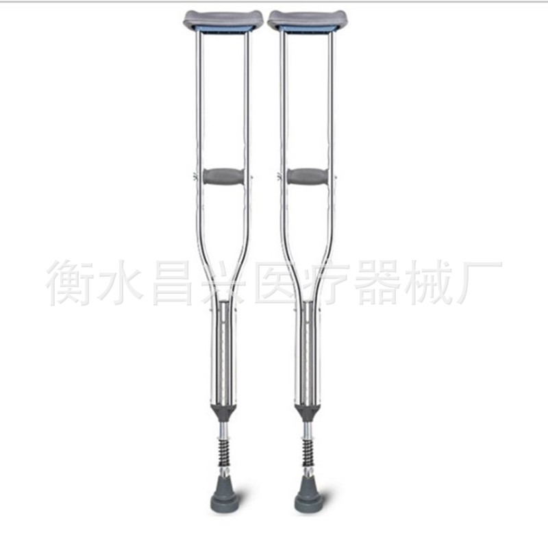 Fábrica al por mayor de acero inoxidable muletas de amortiguación muletas de axila muletas antideslizantes muletas de axila de aleación de aluminio muletas de doble elevación muletas ajustables