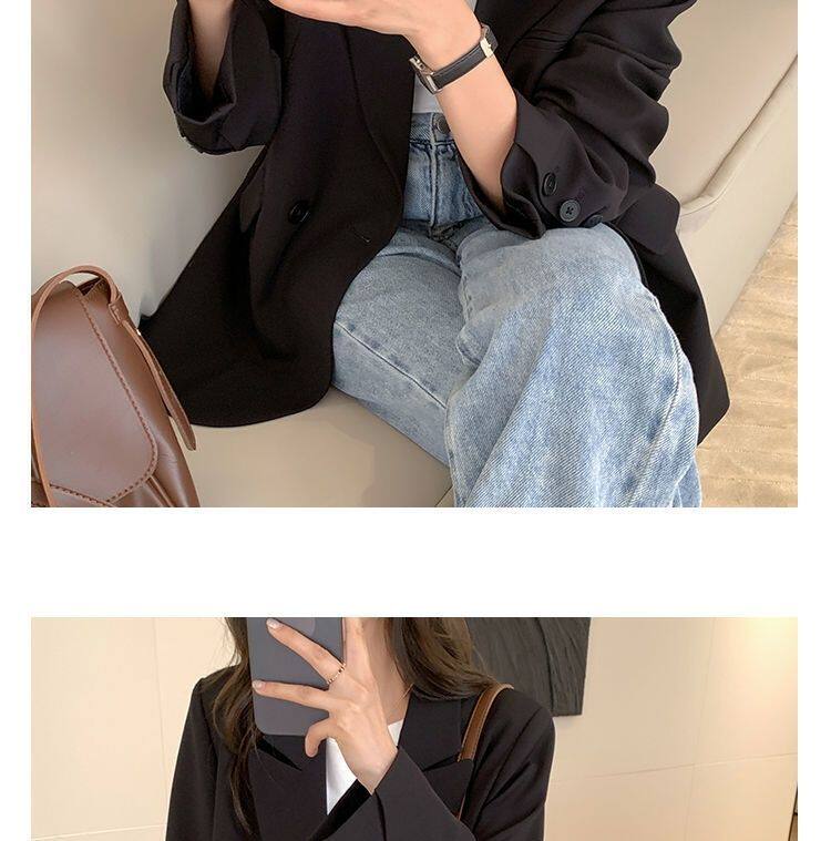 Áo vest nữ dáng suông rộng cổ vest tay dài phối túi, chất liệu polyester cao cấp — Màu xanh bạc hà chi tiết 22