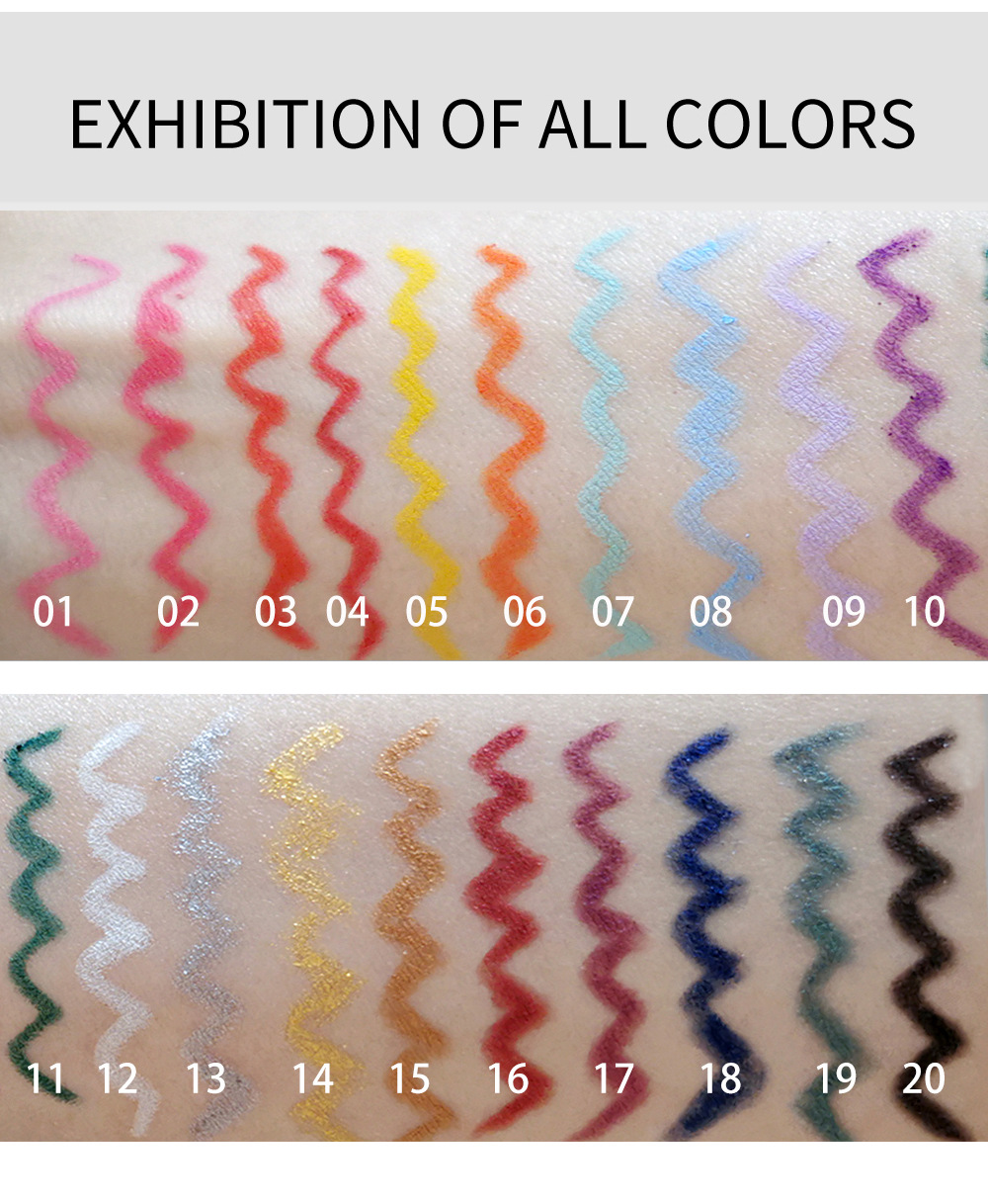 20 pezzi di penna gel per eyeliner Handaiyan, matita molto fine, opaca perlescente, impermeabile e resistente_voghion.com