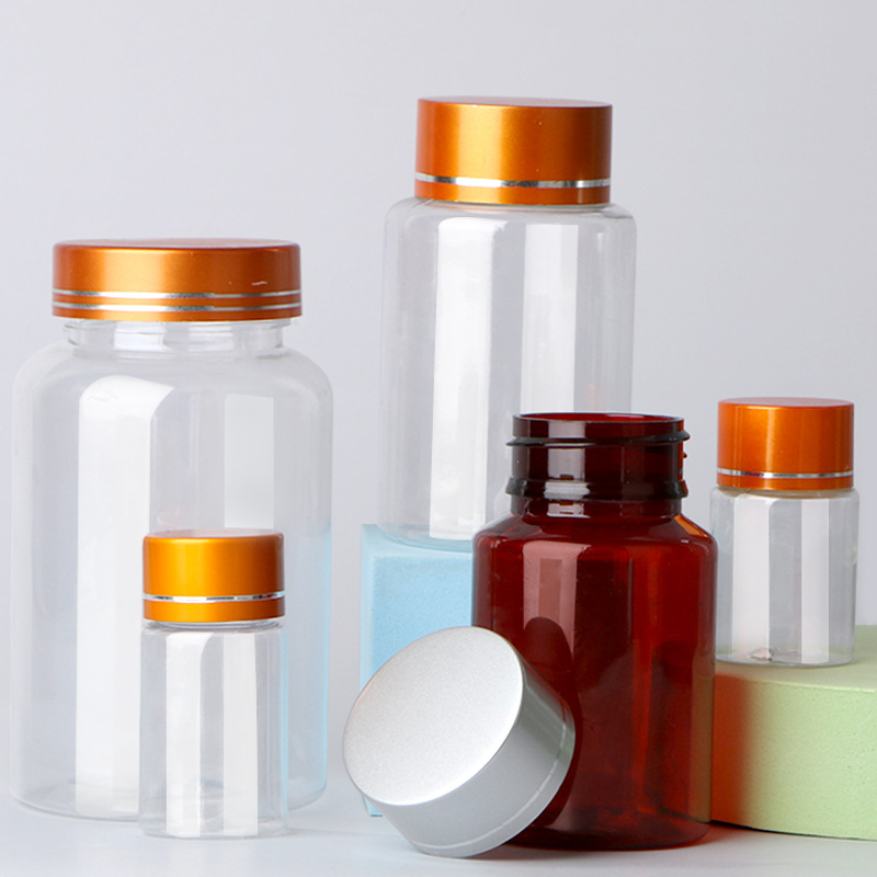 批发50ml100毫升透明大口瓶 pet塑料瓶胶囊小药瓶样品带盖空瓶子