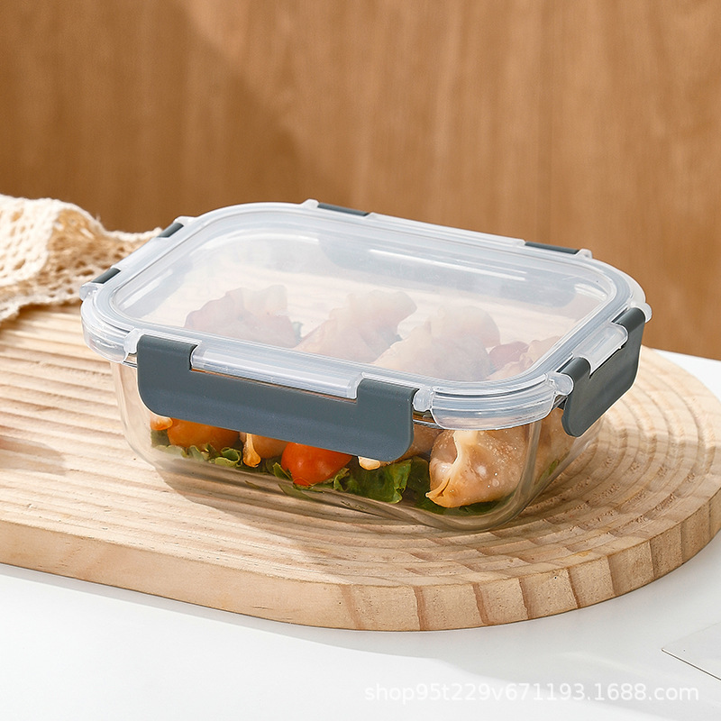 耐高温玻璃餐盒可进微波炉上班族带饭专用便当盒家用食品级保鲜盒|undefined
