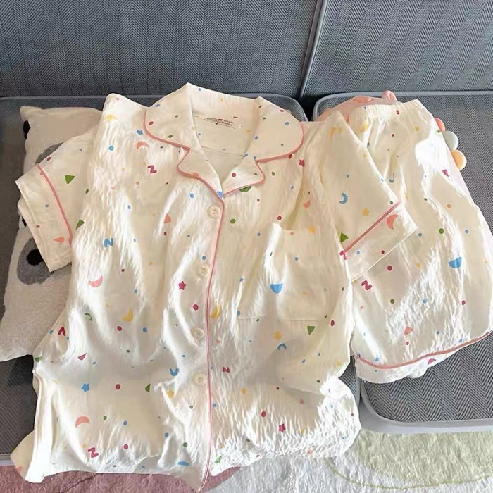 Pijamas femeninos 2025 de encaje estilo coreano manga larga