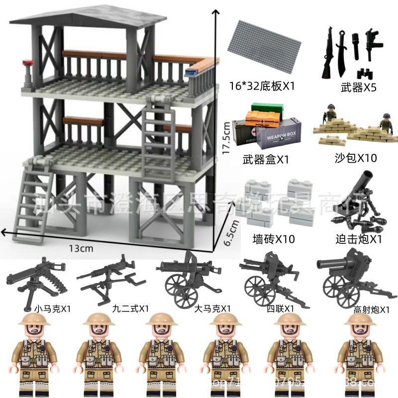 섹션 C 군사 센티넬 타워 6 영국 육군 그림 구성 무기