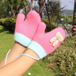 Children's gloves warm cute 2-6 years old boys and girls fleece-lined mittens kids baby baby gloves winter