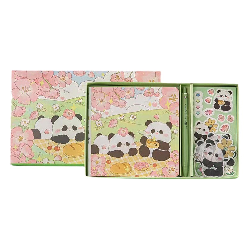 Panda Fang Ben caja de regalo mano cuenta traje papelería estudiante regalo de los niños tema Panda recuerdo turístico