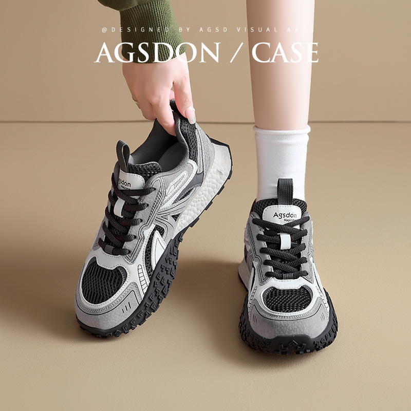 Augu Shi Deng grueso zapato padre mujer 2025 nuevo primavera y verano ligero retro zapatos de entrenamiento alemán zapatos deportivos casuales Agan