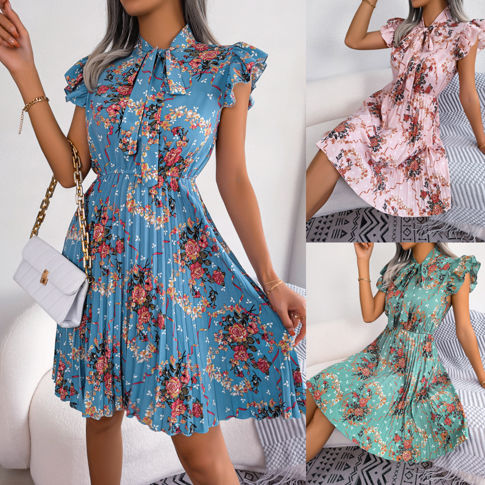 Women's Regular Dress Vacation Round Neck Sleeveless Flower Knee-Length Daily Beach display picture 1