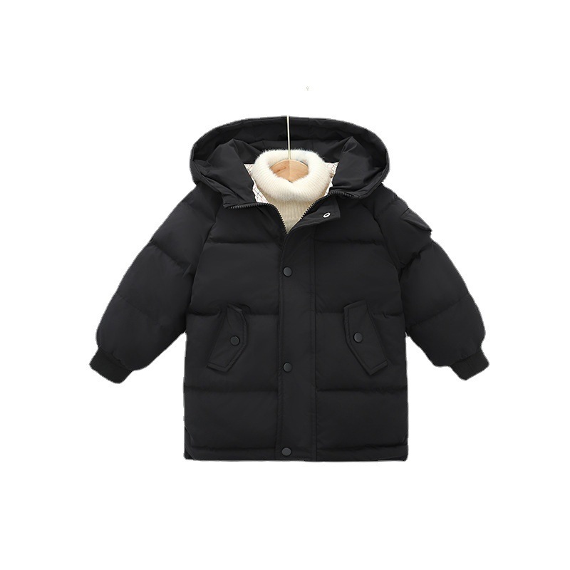 2024 nuevos niños abajo Chaqueta de algodón acolchado de los hombres de longitud media de las mujeres anti-temporada de invierno estilo coreano Chaqueta de algodón acolchado abrigo engrosado