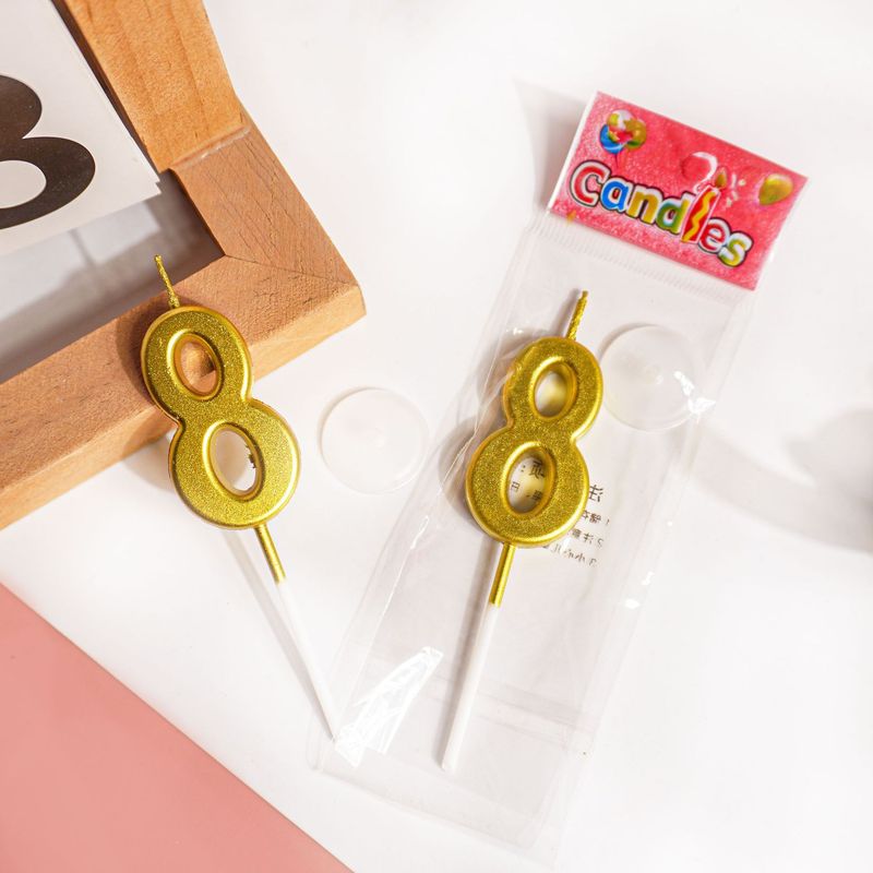 金色数字袋装蜡烛过生日蛋糕装饰周岁蜡烛派对儿童甜品台装扮插件|undefined