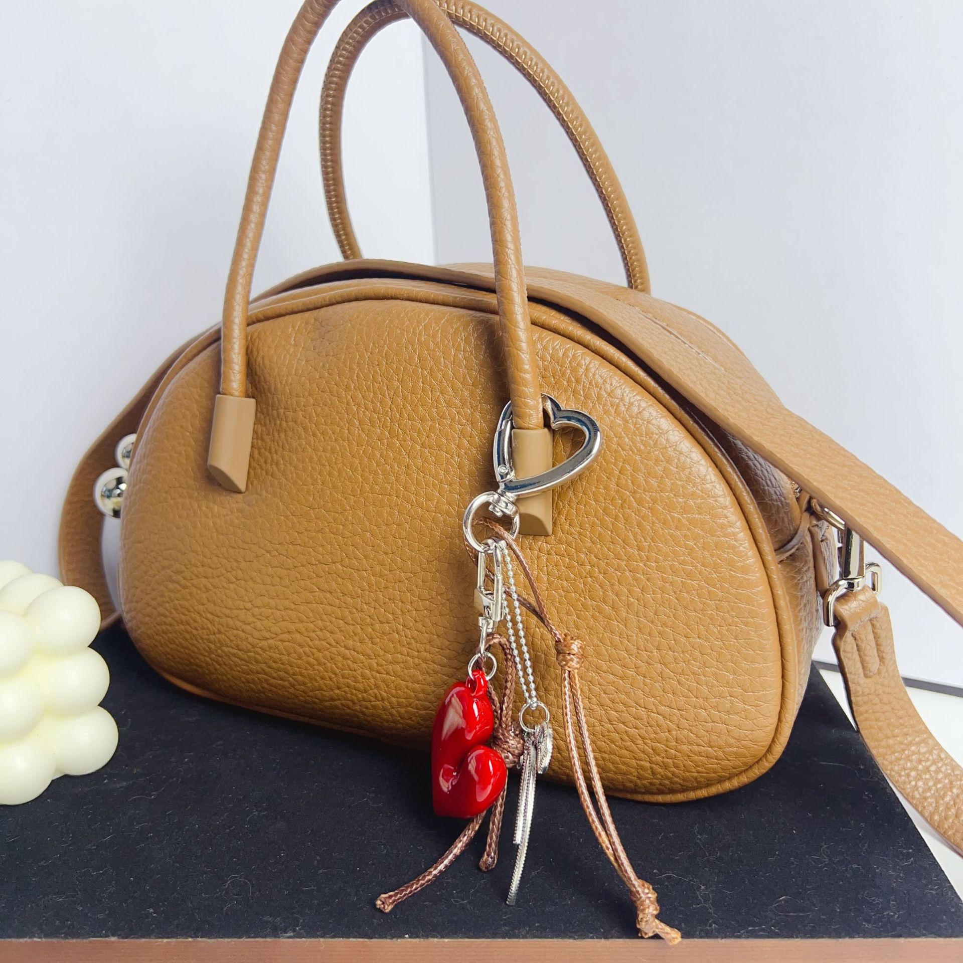 Ankora Red Love Accessories Bag Pendant Fashion Simple Keychain Hanging Handmade Bow Mobile Phone Chain