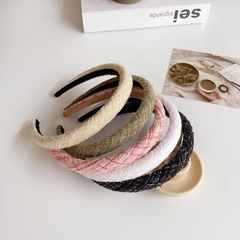 Autumn/Winter Sponge Headband with Small Incense Style High Crown Face Washing Fabric Weaving Luxury Outdoor Headband Hair Accessory for Women