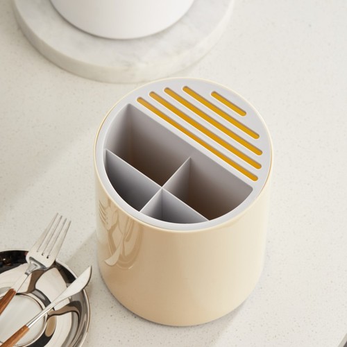 Independently designed rotatable knife holder, chopstick storage tube, multi-functional integrated storage rack for spoons and knives